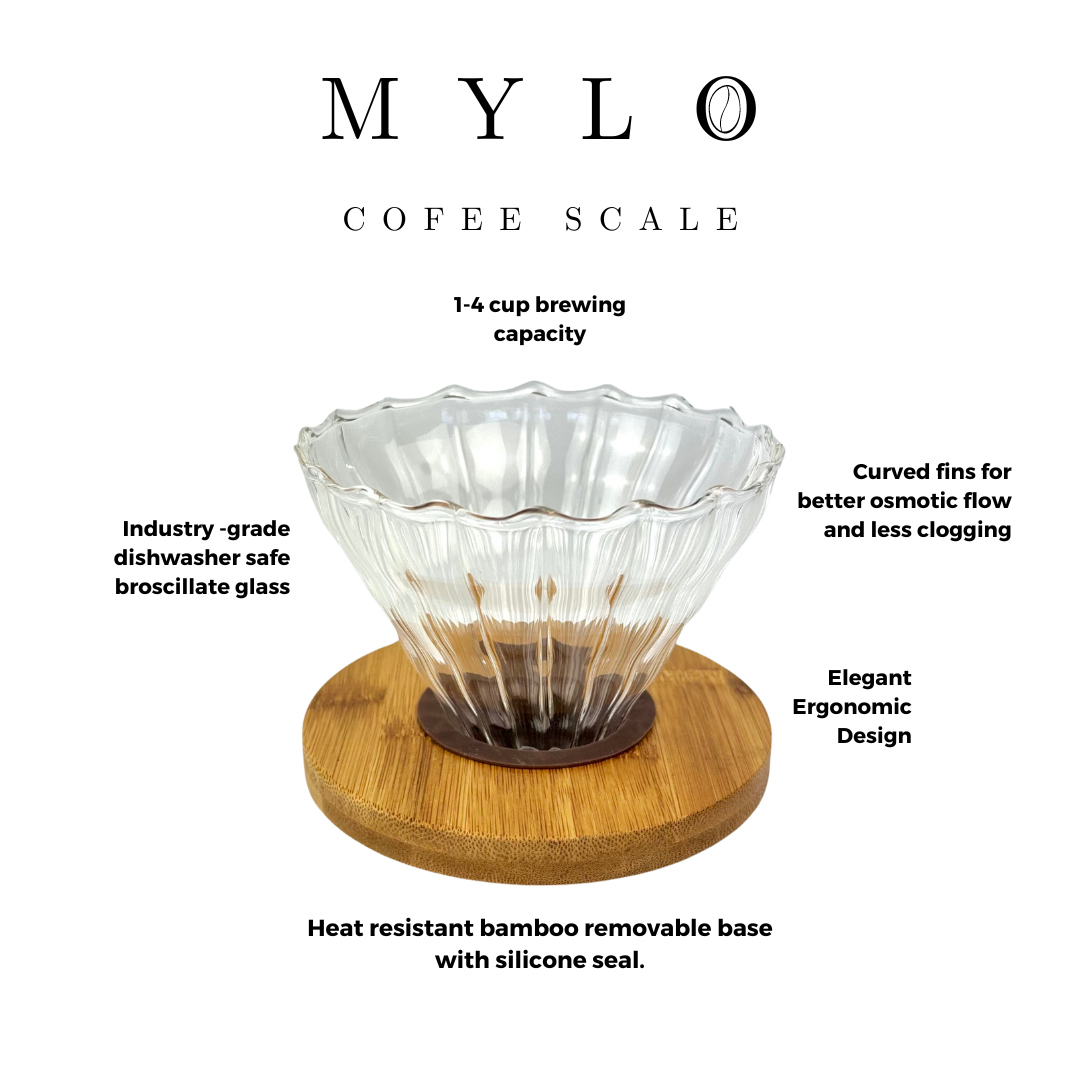 Premium Glass Pour Over Coffee Dripper With Bamboo Base